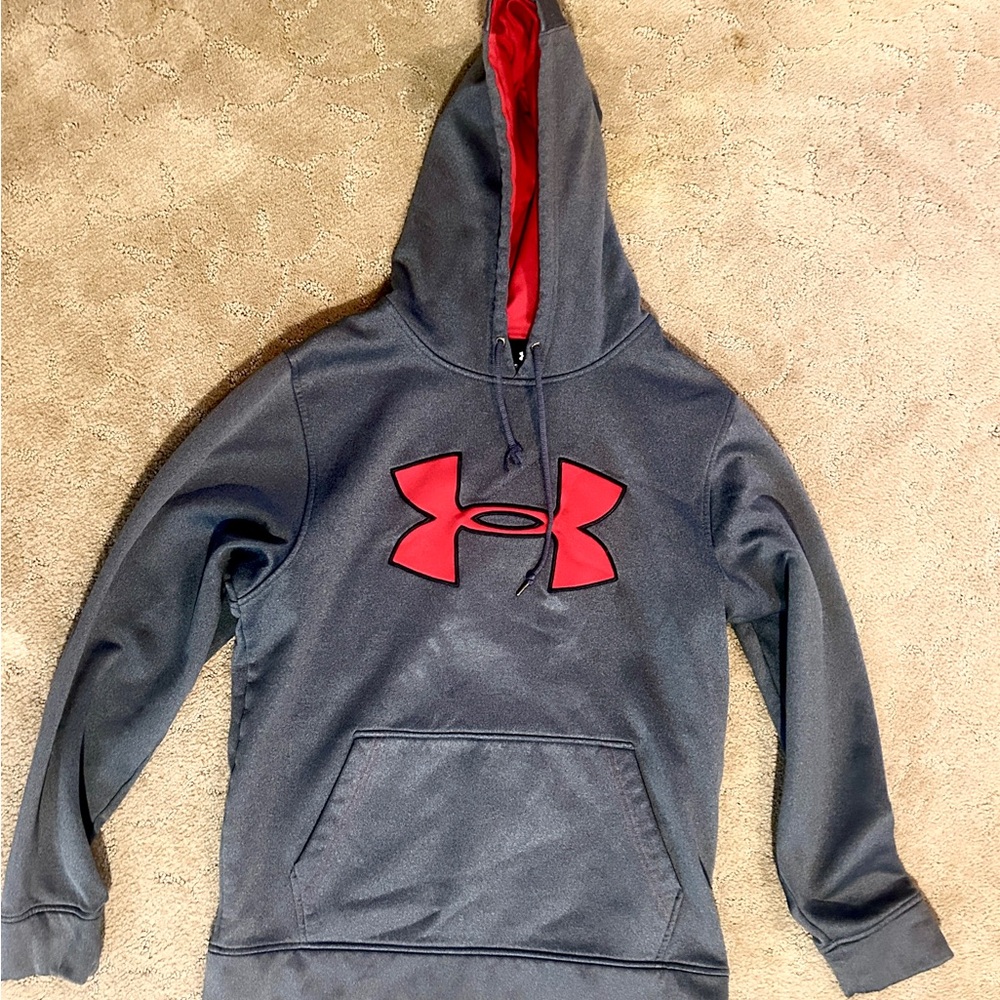 Under Armour Charcoal and Crimson Hoodie